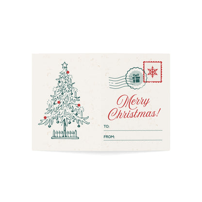 Merry Christmas Green Tree Greeting Card (1, 10, 30, and 50pcs)
