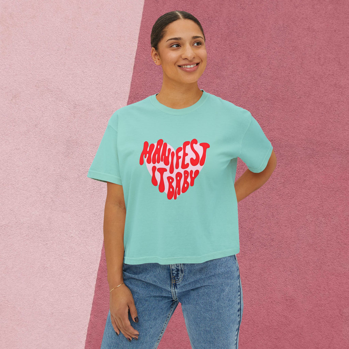 Boxy Tee Manifest Girly Empowerment T-Shirt