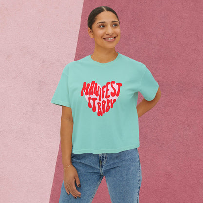 Boxy Tee Manifest Girly Empowerment T-Shirt