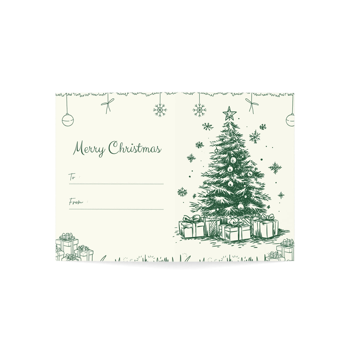 Merry Christmas Greeting Card (1, 10, 30, and 50pcs)
