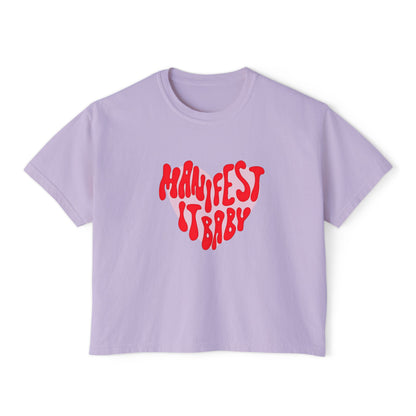 Boxy Tee Manifest Girly Empowerment T-Shirt
