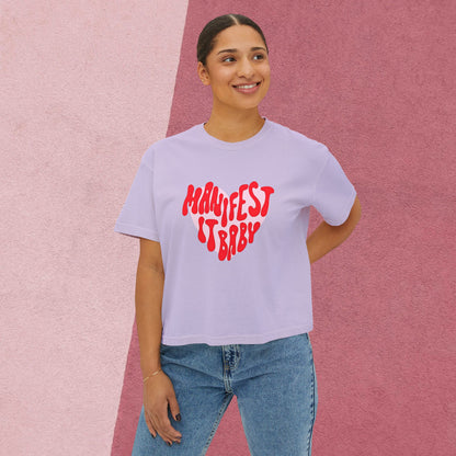 Boxy Tee Manifest Girly Empowerment T-Shirt