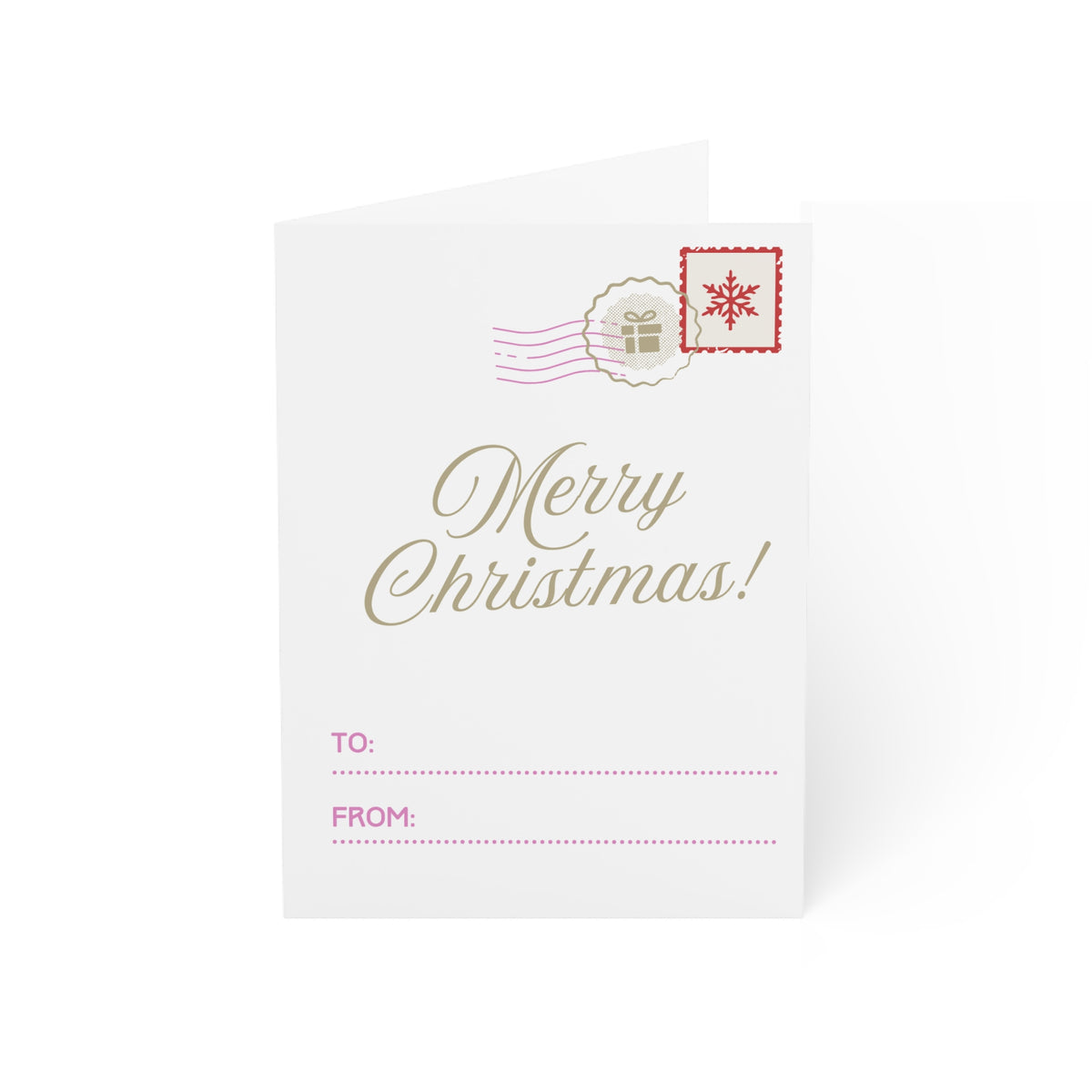 Lovely Pink Christmas Wishes Card (1, 10, 30, and 50pcs)