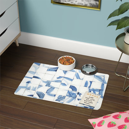 Blue Pet Food Mat - Chef Was Cute