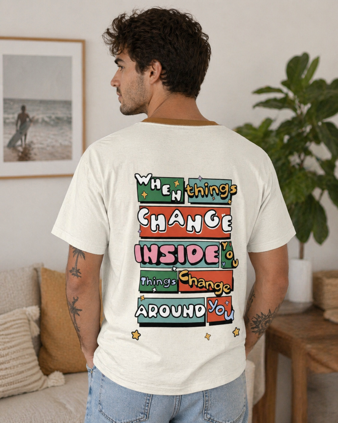 Just Change Inside - Unisex Cut & Sew Tee (AOP)