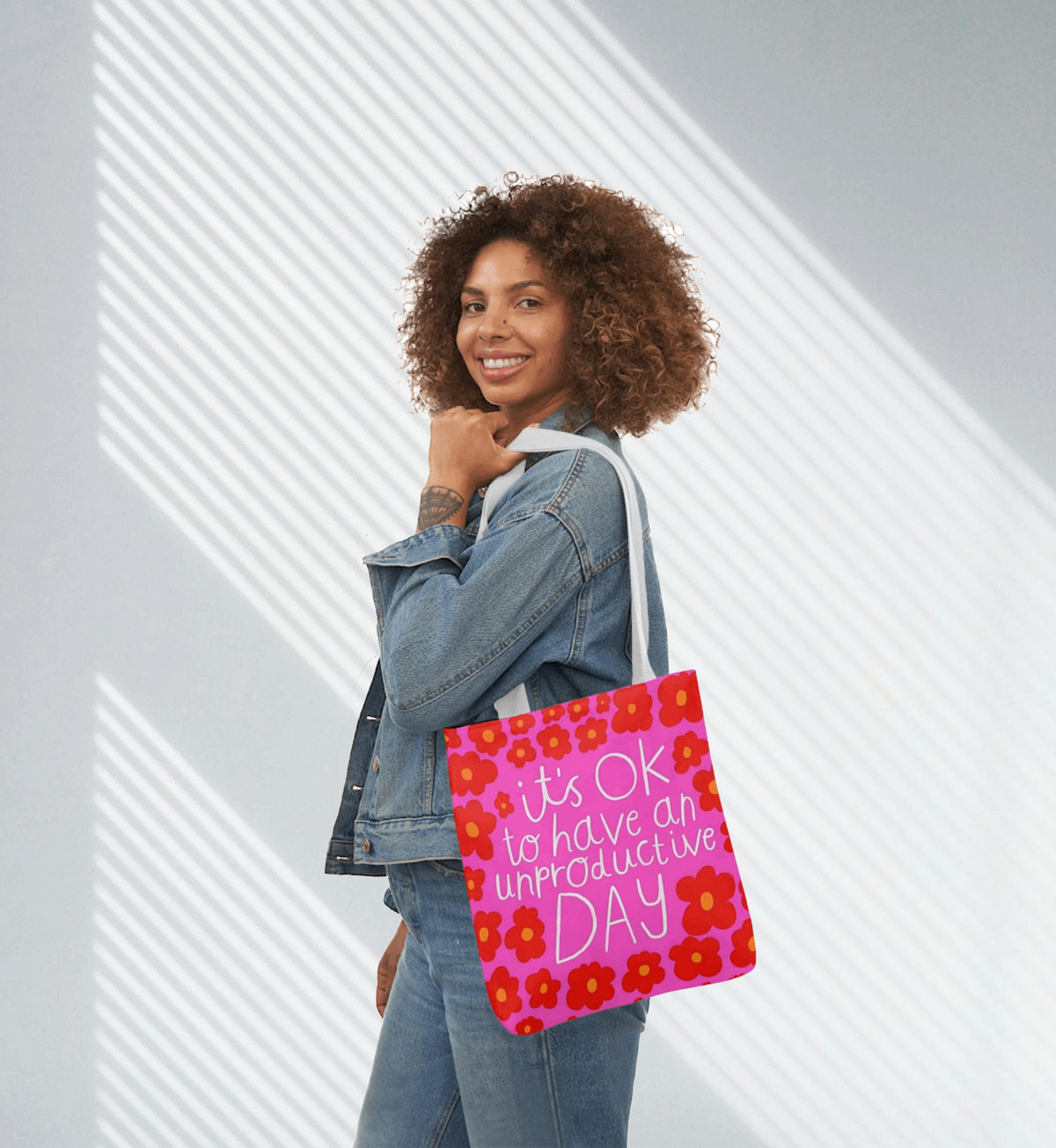 Self-Care Reminder Tote Bag, 5-Color Straps