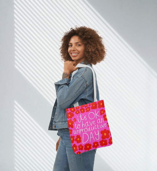Self-Care Reminder Tote Bag, 5-Color Straps
