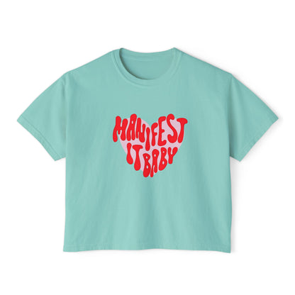 Boxy Tee Manifest Girly Empowerment T-Shirt