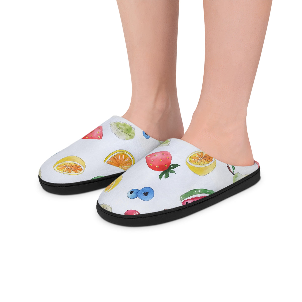 Slippers - Love Fruit, Eat Well Design - Women's Indoor Footwear