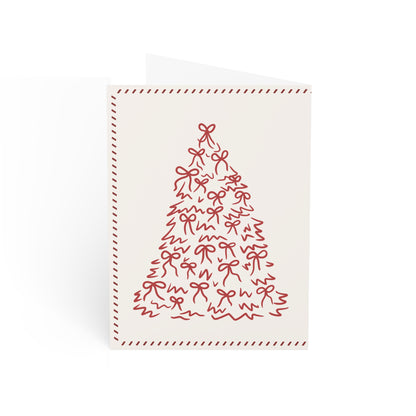 Red Christmas Tree Greeting Card (1, 10, 30, and 50pcs)