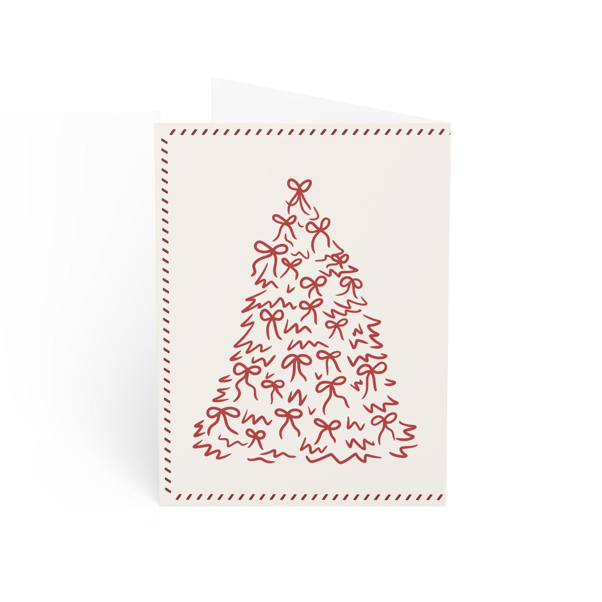 Red Christmas Tree Greeting Card (1, 10, 30, and 50pcs)