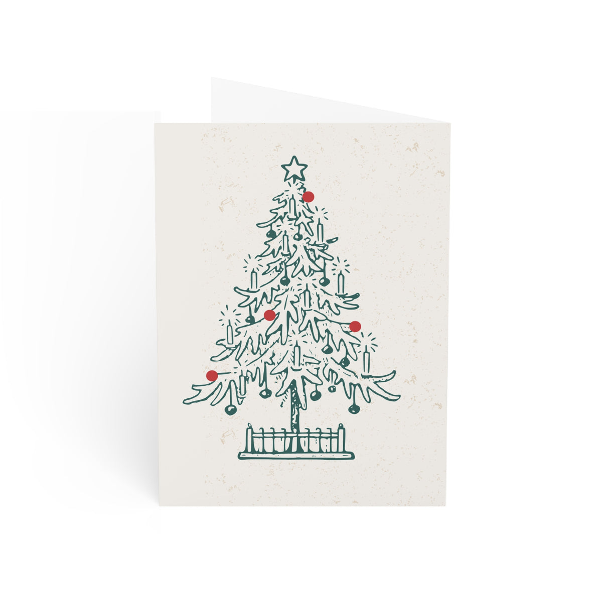 Merry Christmas Green Tree Greeting Card (1, 10, 30, and 50pcs)