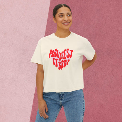 Boxy Tee Manifest Girly Empowerment T-Shirt