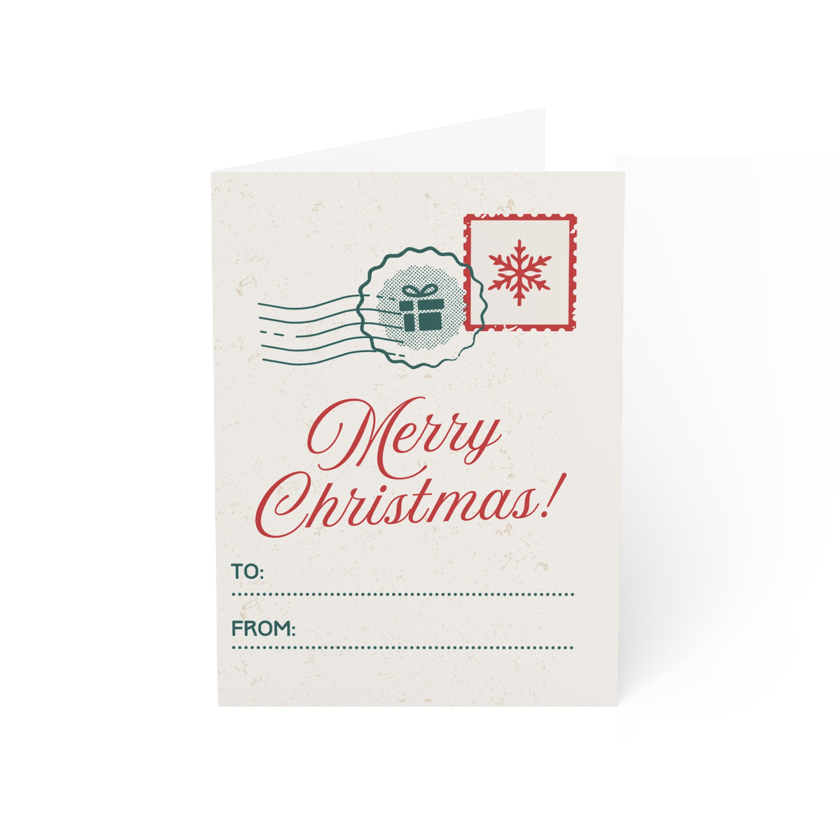 Merry Christmas Green Tree Greeting Card (1, 10, 30, and 50pcs)