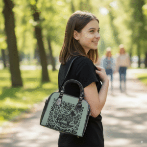 Mindful as a Wolf, Blooming with Ease Shoulder Handbag