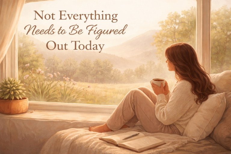 Not Everything Needs to Be Figured Out Today