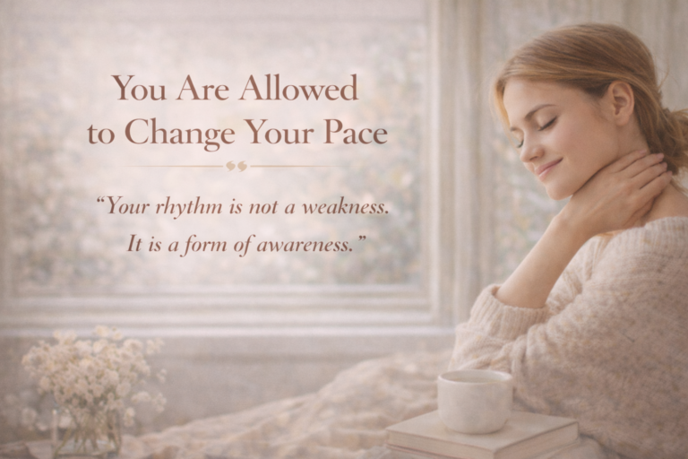 You Are Allowed to Change Your Pace