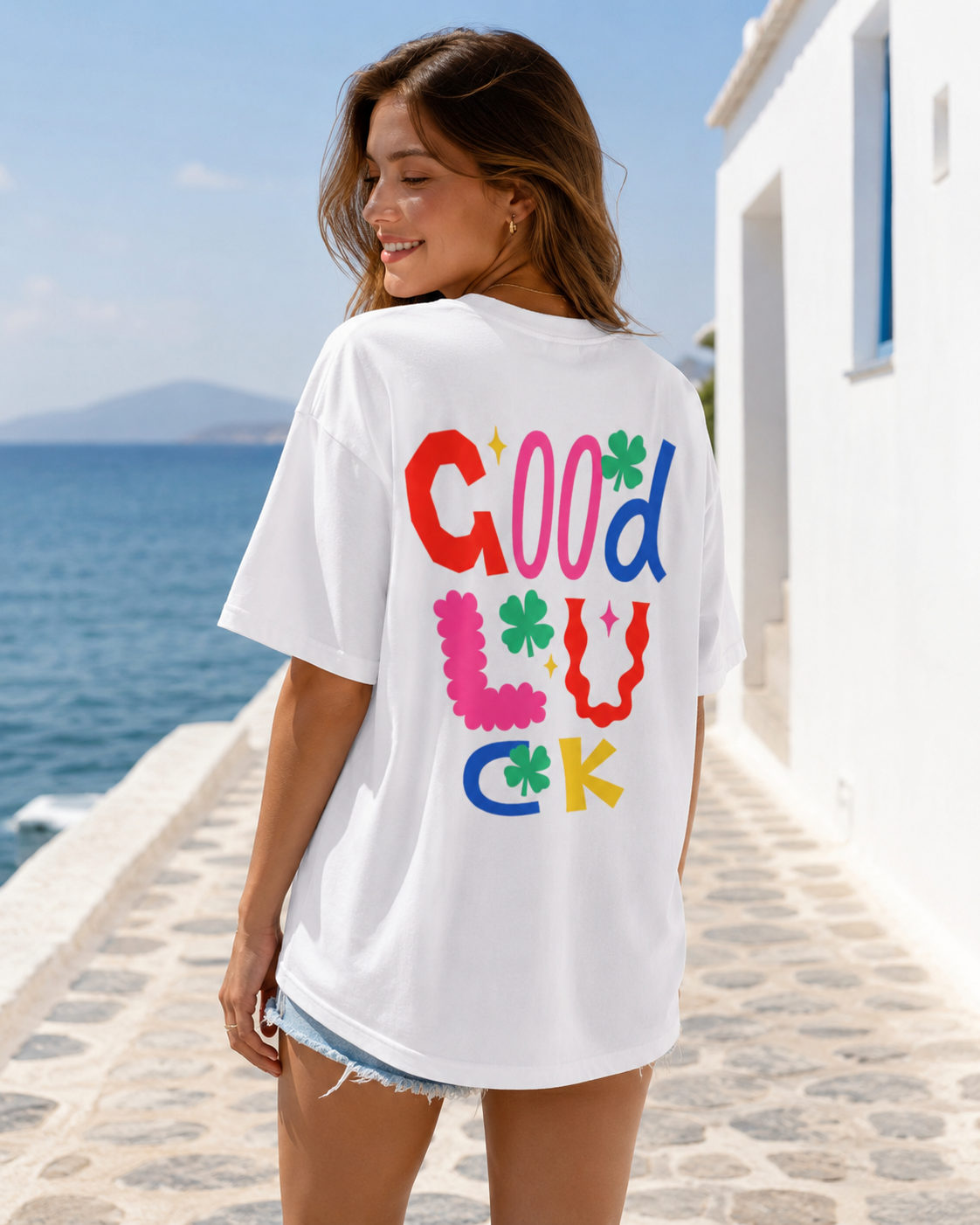 Good Luck Energy Heavy Oversized Tee - Image 2